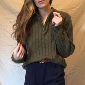 Vintage Quarter Zip Ribbed Sweater